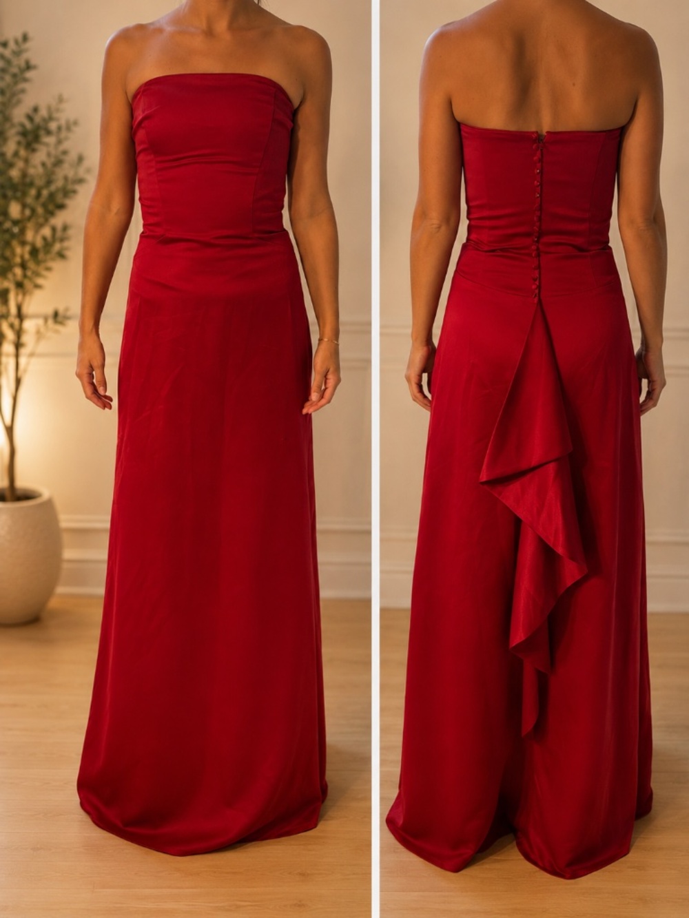 Red Joanie G Strapless Dress